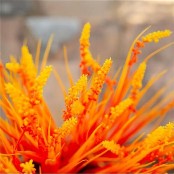 Orange Faux Outdoor Plants UV Resistant Fall Flowers for Porch Patio Window Box - Picture 5 of 8